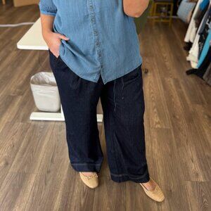 Free Assembly Drawstring Wideleg Denim Pants